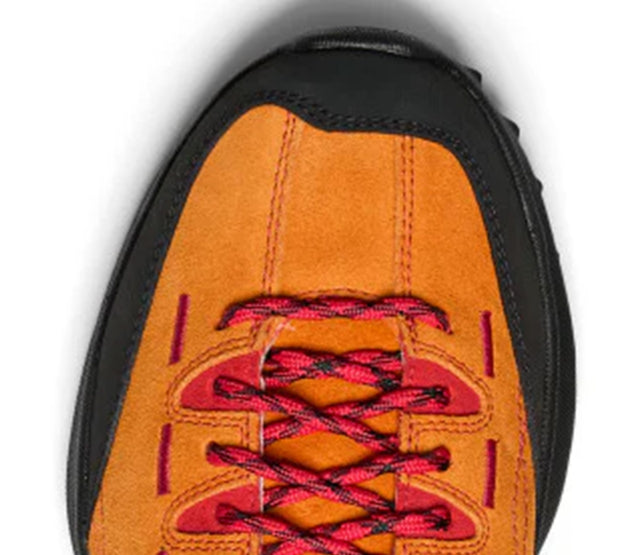 Dettaglio tomaia e sistema di allacciatura della sneaker KEEN Jasper Zionic, design outdoor ispirato al trail